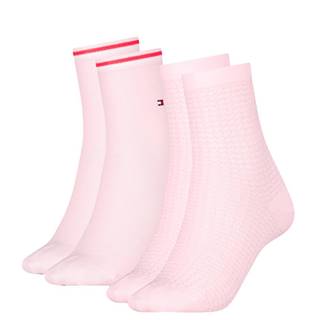 TOMMY HILFIGER - 2PACK waffle textured pink ponožky-39-42