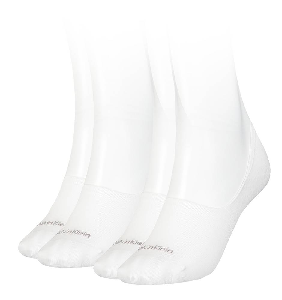 CALVIN KLEIN - 2PACK biele neviditeľné ponožky -35-38