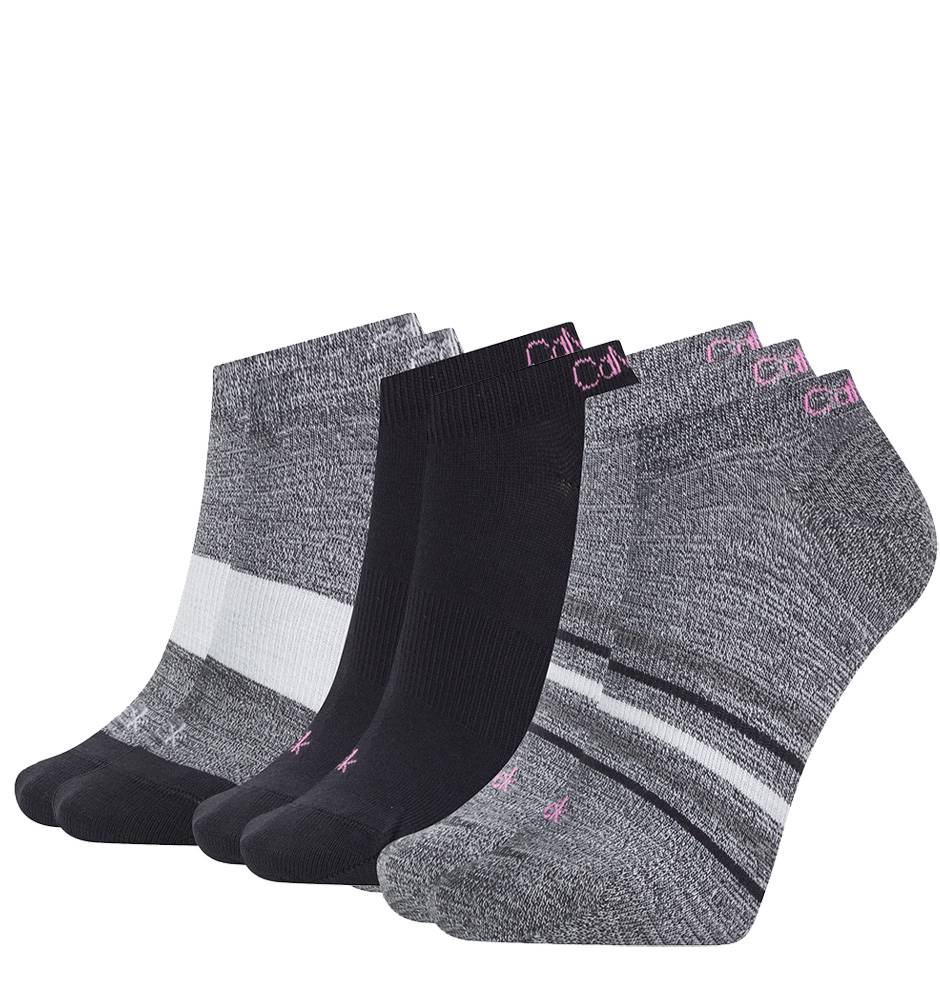 CALVIN KLEIN - 3PACK gray combo clare členkové ponožky z organickej bavlny -UNI