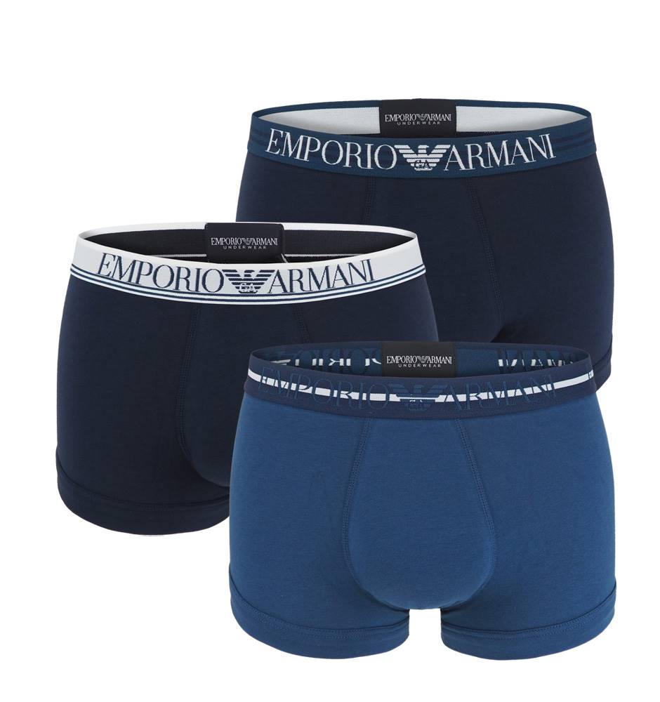 EMPORIO ARMANI - 3PACK stretch cotton fashion abisso Armani logo boxerky - limited edition-M (81-85 cm)