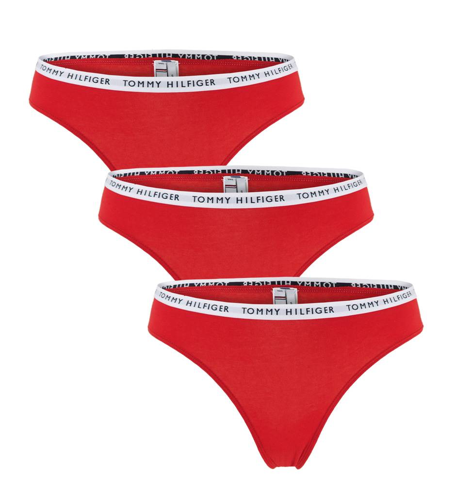 TOMMY HILFIGER - 3PACK fashion royal red dámske tangá - special limited edition-XS