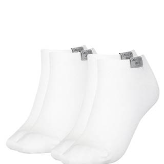 CALVIN KLEIN - 2PACK CK jeans white členkové ponožky z organickej bavlny-UNI