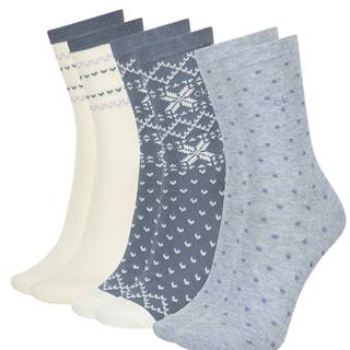 CALVIN KLEIN - 3PACK fair isle blue combo ponožky v darčekovom balení-UNI