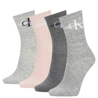 CALVIN KLEIN - 4PACK CK jeans hudson logo gray combo ponožky v darčekovom balení-UNI