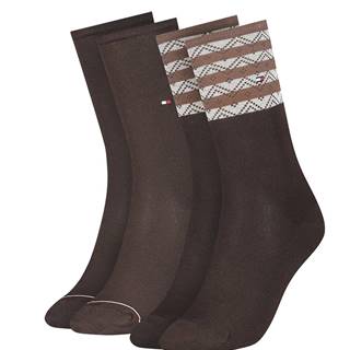 TOMMY HILFIGER - 2PACK folk stripe brown dámske ponožky -35-38