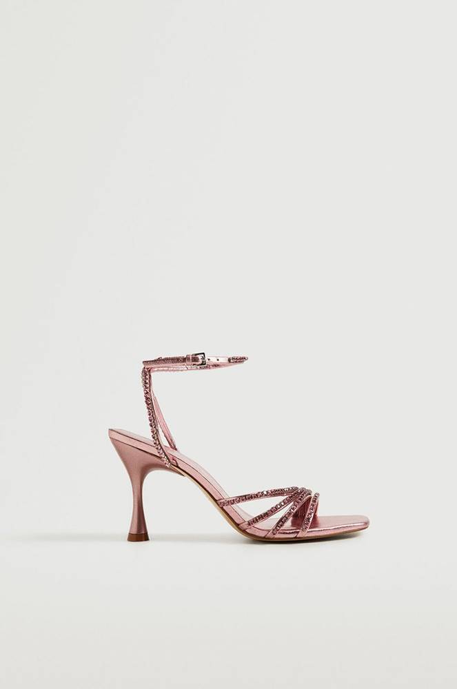Sandále Mango dámske, ružová farba,