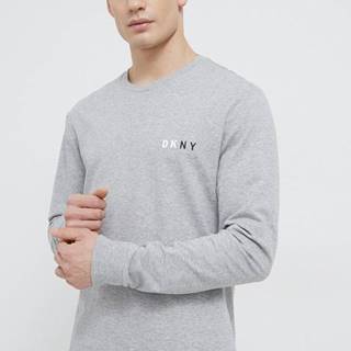 Pyžamová mikina Dkny pánska, šedá farba, s potlačou