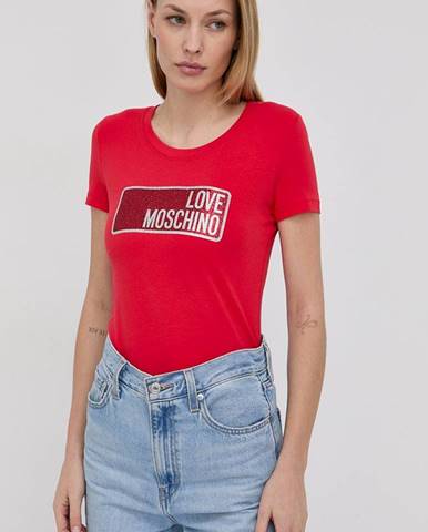 Tričko Love Moschino dámsky, červená farba