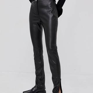 Nohavice Hugo dámske, čierna farba, priliehavé, vysoký pás
