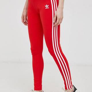 Legíny adidas Originals dámske, červená farba, jednofarebné