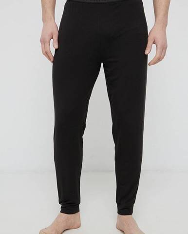 Pyžamové nohavice Tommy Hilfiger pánske, čierna farba, jednofarebné