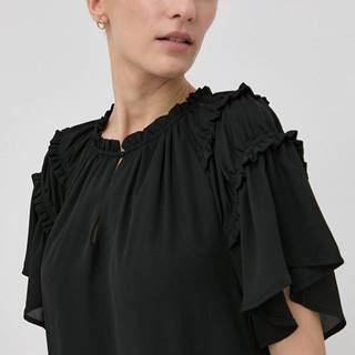 Šaty Bruuns Bazaar Camilla čierna farba, mini, áčkový strih