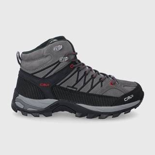 Semišové topánky CMP Rigel Mid Trekking Shoe pánske, šedá farba