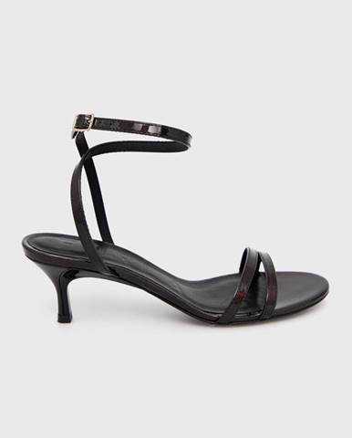 Kožené sandále Furla Code čierna farba