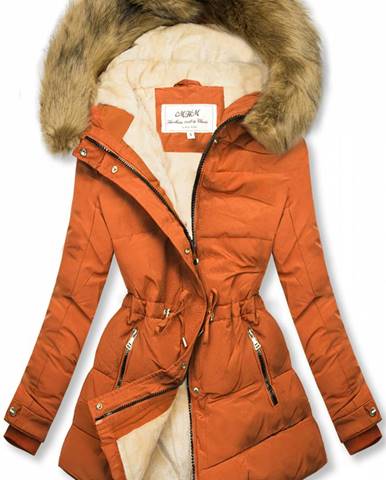 Tehlovo-béžová zimná bunda