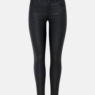 Čierne skinny fit nohavice s povrchovou úpravou Jacqueline de Yong