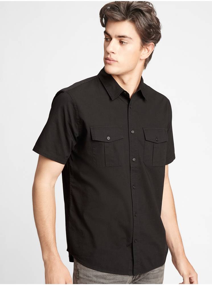 Košeľa short sleeve utility shirt Čierna