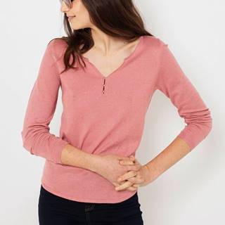 Ružové tričko s dlhým rukávom CAMAIEU