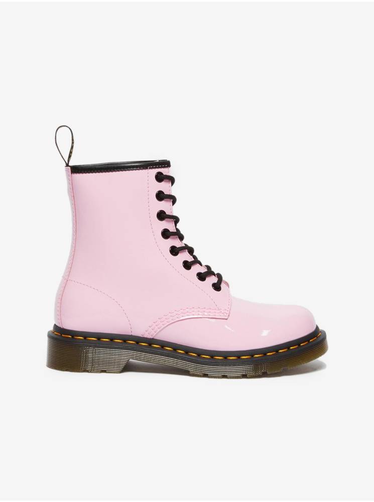 Ružové dámske kožené členkové topánky Dr. Martens 1460 W