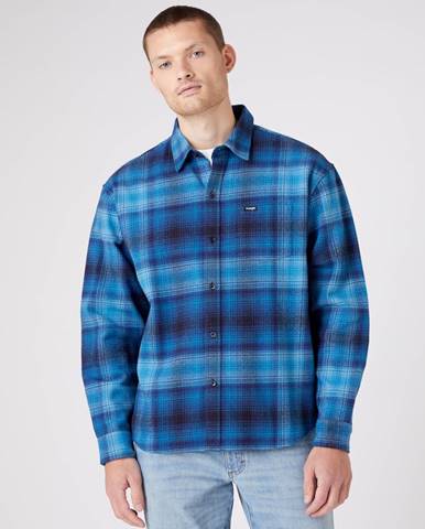 Modrá pánska vzorovaná košeľa Wrangler