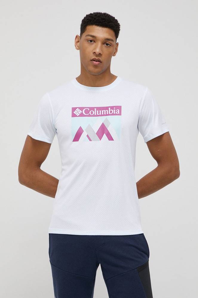 Športové tričko Columbia Zero Rules biela farba, s potlačou