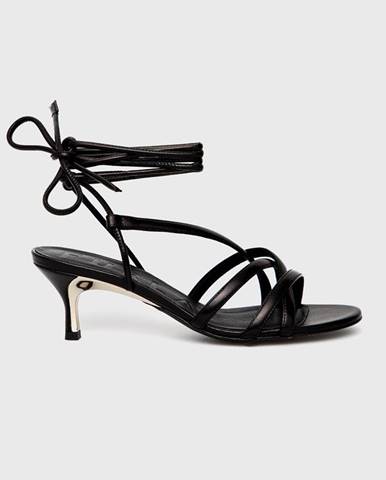 Kožené sandále Furla čierna farba