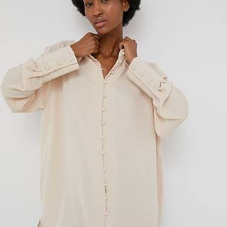 Košeľa Answear Lab dámska, béžová farba, regular, s klasickým golierom