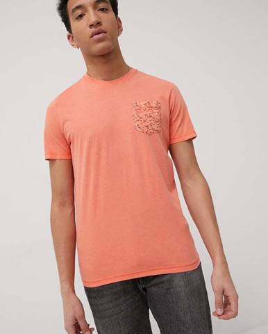 Bavlnené tričko Tom Tailor oranžová farba, s potlačou