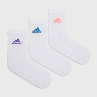 Ponožky adidas Performance (3-pak) dámske, biela farba