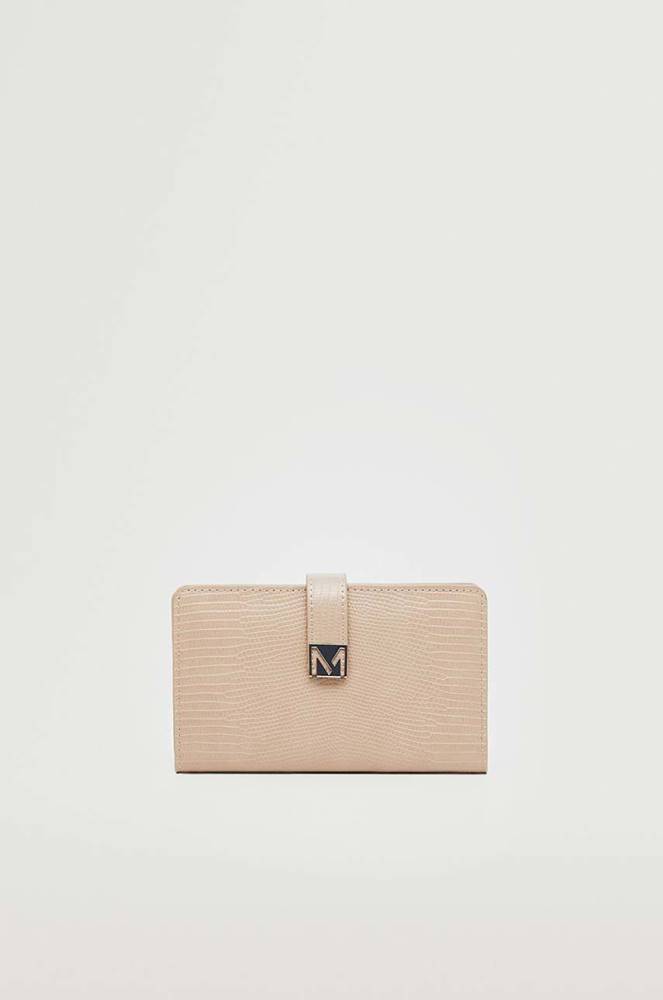 Peňaženka Mango Mykonos dámska, béžová farba