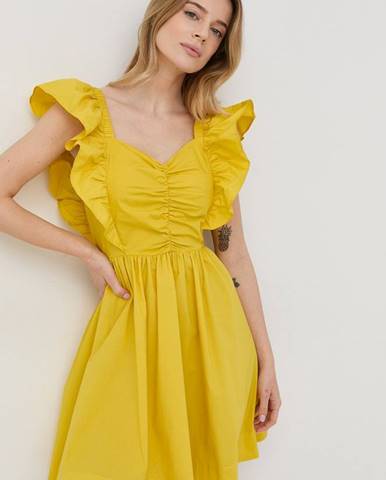 Šaty Twinset žltá farba, mini, áčkový strih
