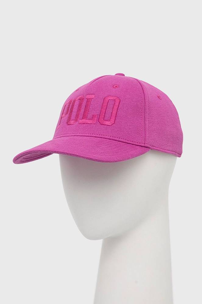 Čiapka Polo Ralph Lauren fialová farba, s nášivkou