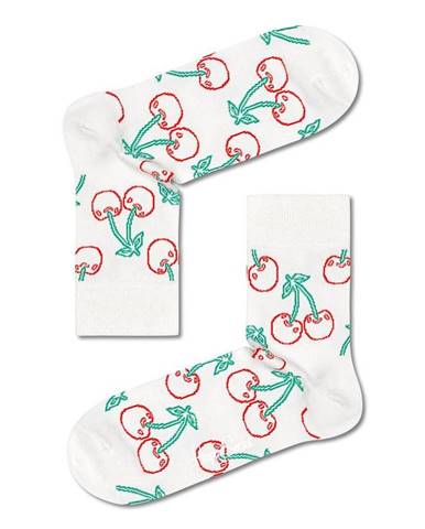 Ponožky Happy Socks Cherry Half Crew dámske, biela farba