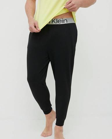 Pyžamové nohavice Calvin Klein Underwear pánske, čierna farba, jednofarebná