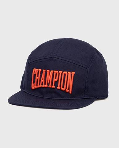 Bavlnená čiapka Champion 805554 tmavomodrá farba, s nášivkou