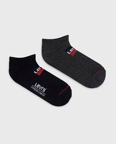 Ponožky Levi's (2-pak) pánske, čierna farba