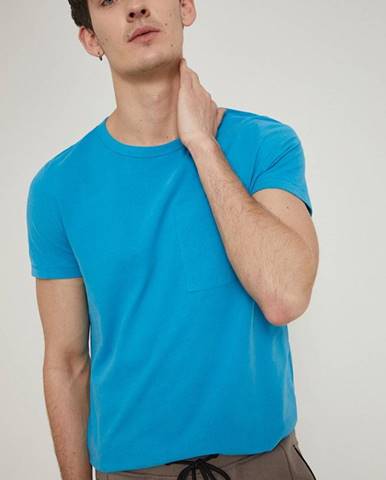 Bavlnené tričko Medicine tyrkysová farba, jednofarebné