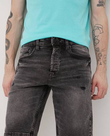 Rifľové krátke nohavice Only & Sons pánske, šedá farba,