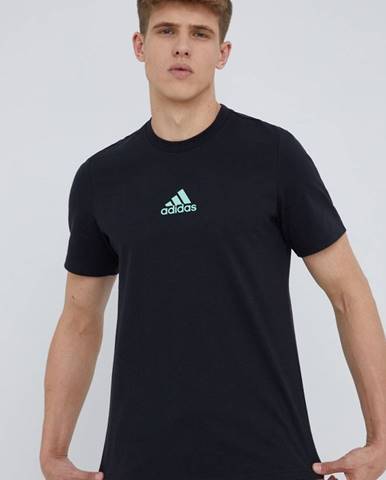 Bavlnené tričko adidas Performance HE2339 čierna farba, s potlačou