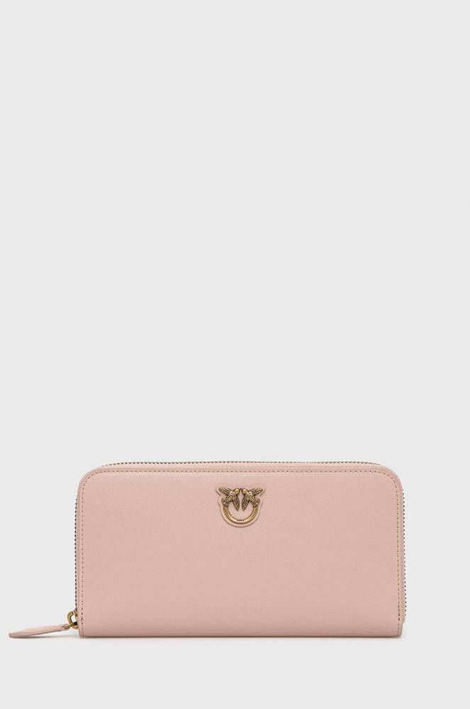 Kožená peňaženka Pinko dámska, ružová farba