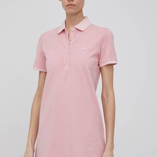 Bavlnené šaty Gant ružová farba, mini, rovný strih