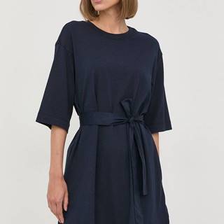 Bavlnené šaty Marella tmavomodrá farba, mini, oversize