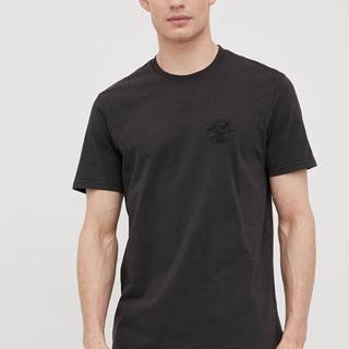 Bavlnené tričko Rip Curl čierna farba, s nášivkou