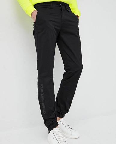 Nohavice Karl Lagerfeld pánske, čierna farba