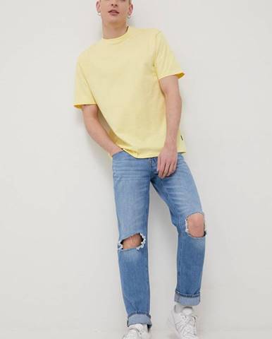 Bavlnené tričko Only & Sons žltá farba, jednofarebné,