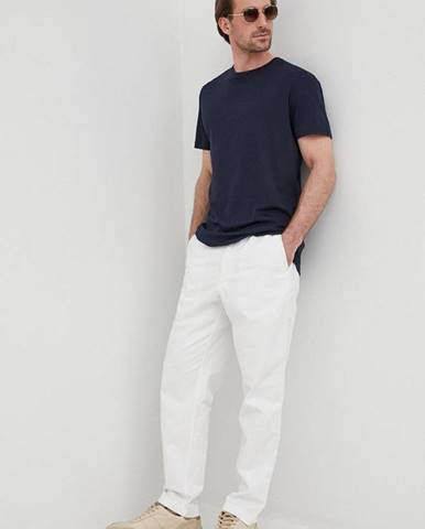 Nohavice Polo Ralph Lauren pánske, biela farba, rovné