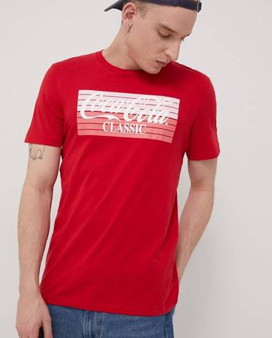 Bavlnené tričko Produkt by Jack & Jones červená farba, s potlačou