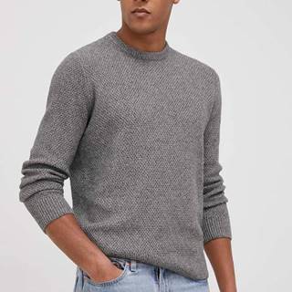 Bavlnený sveter Superdry pánsky, šedá farba, ľahký,
