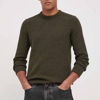 Bavlnený sveter Superdry pánsky, zelená farba, ľahký,