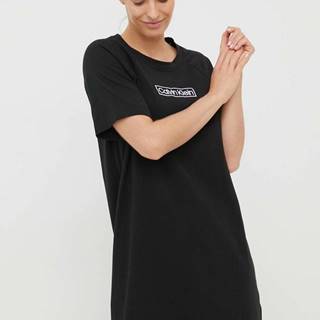 Nočná košeľa Calvin Klein Underwear dámska, čierna farba,